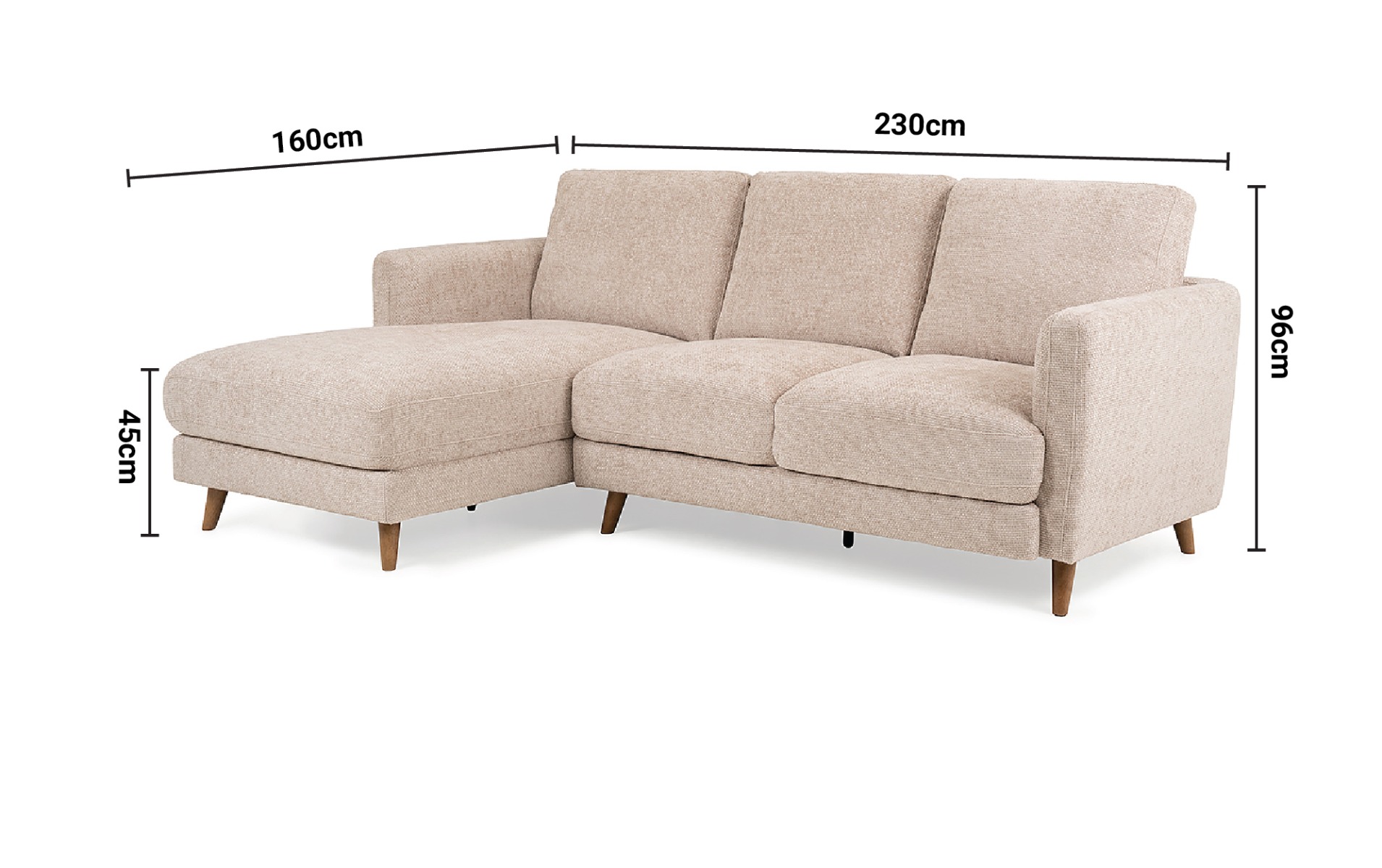 Dantes Corner Unit LHF dimensions