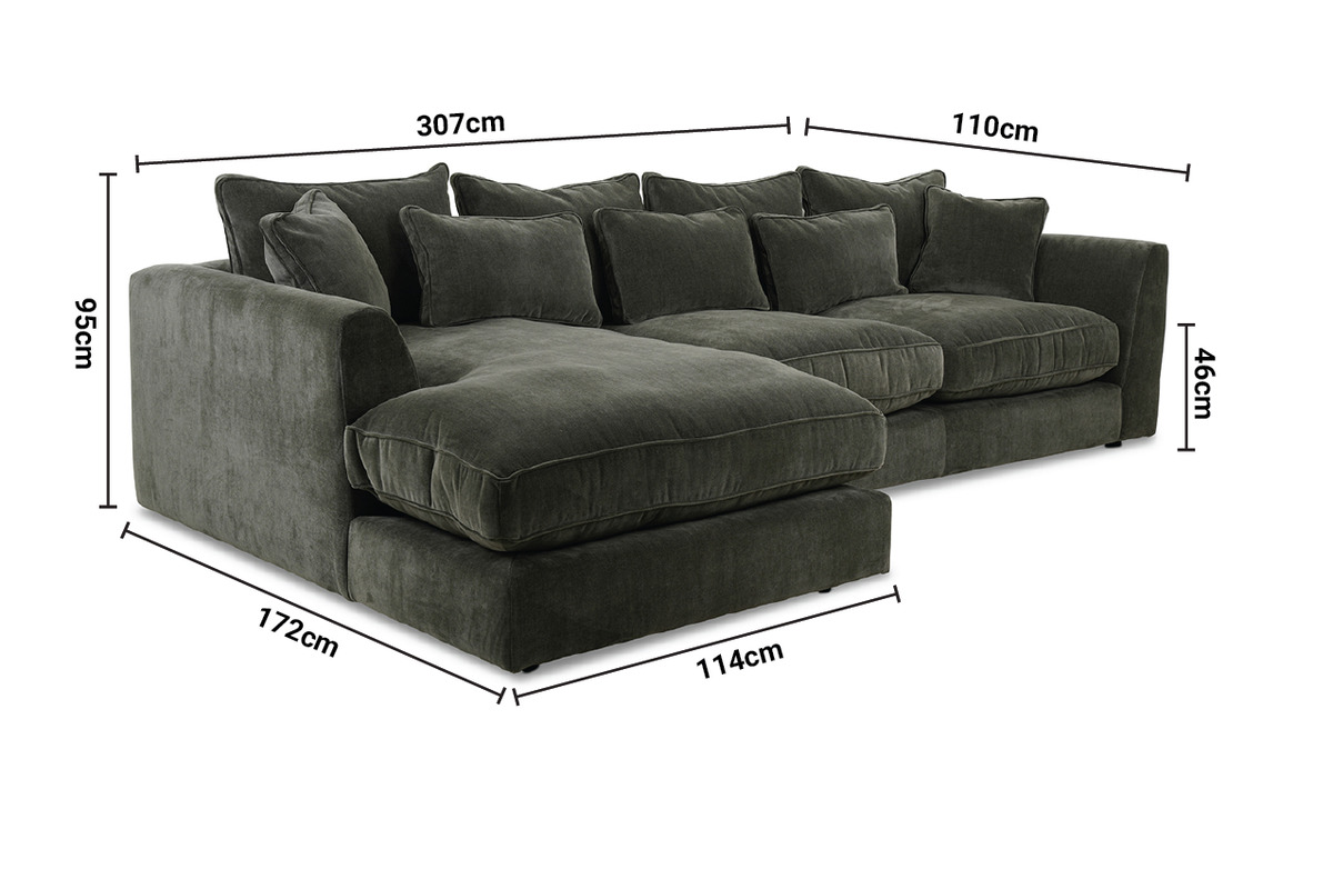 Rochester LHF Large Chaise dimensions