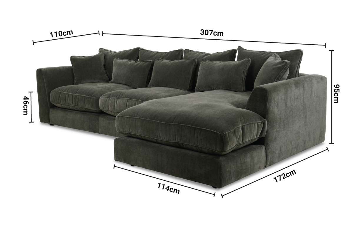 Rochester RHF Large Chaise dimensions
