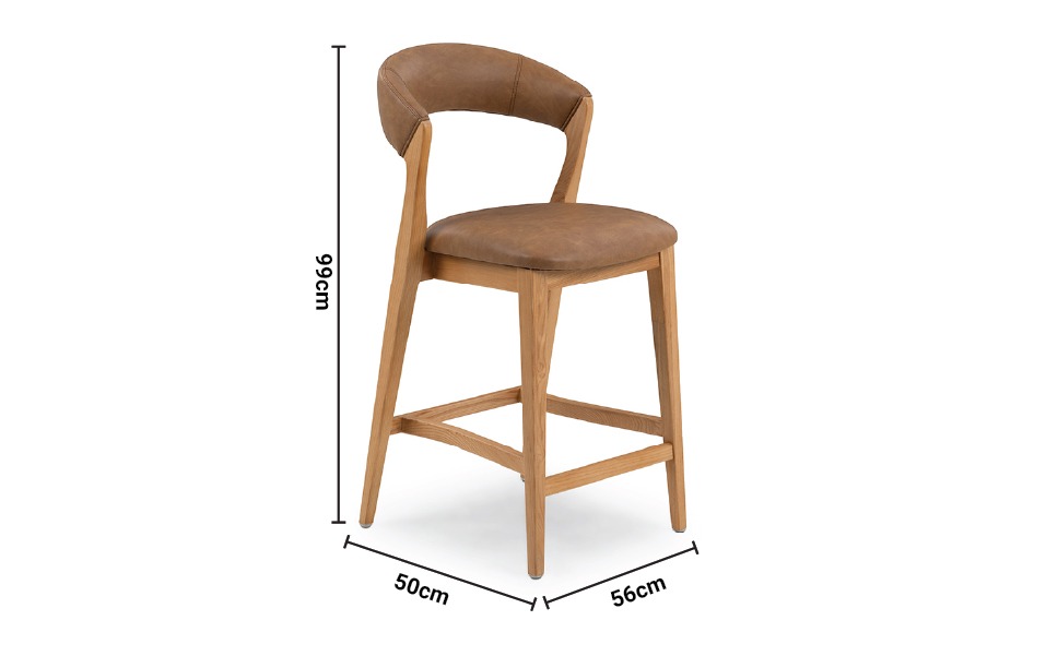 Rosa Brown Bar Stool dimensions