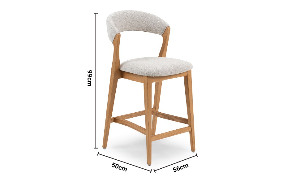 Rosa Cream Bar Stool dimensions