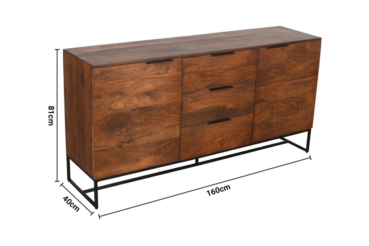 Sacha 2 Door 3 Drawer Sideboard dimensions