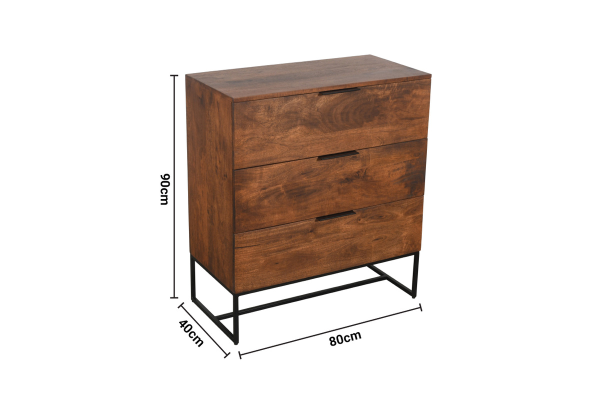 Sacha 3 Drawers Chest dimensions