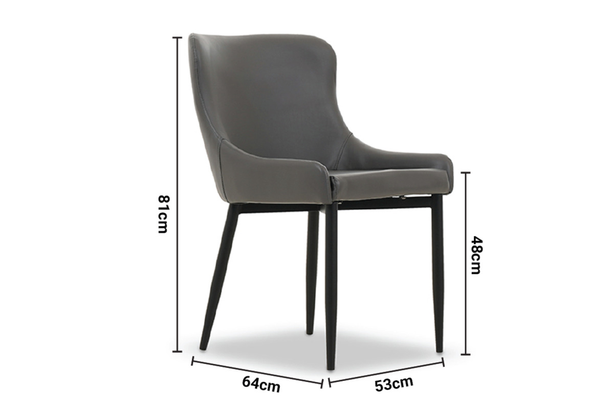 Sampson Leather Dining Chair dimensions