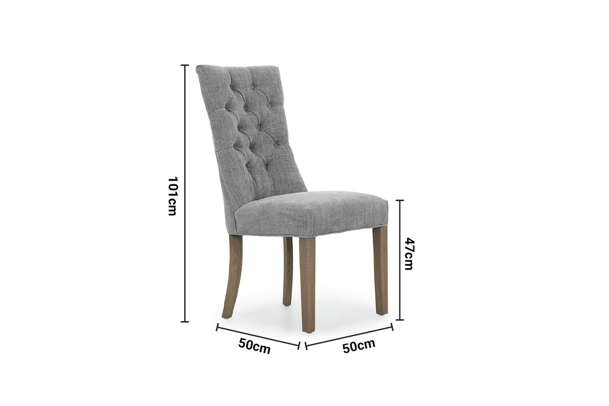 Santino Dark Grey Dining Chair with Grey Leg dimensions