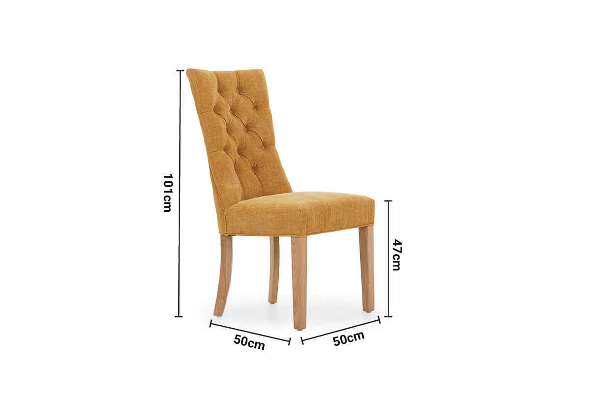 Santino Gold Dining Chair Natural Oak Leg dimensions