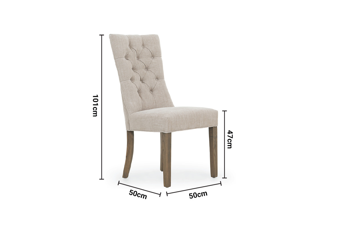 Santino Taupe Dining Chair with Grey Leg dimensions