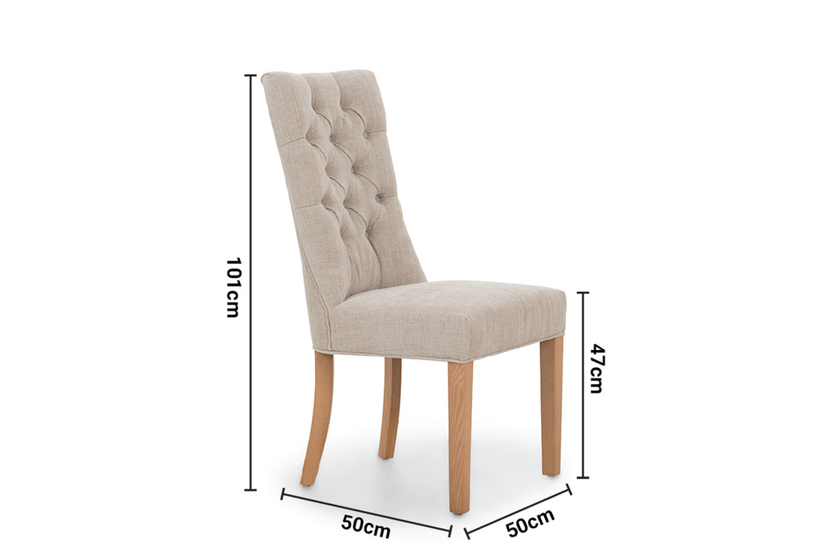 Santino Taupe Dining Chair with Natural Oak Leg dimensions