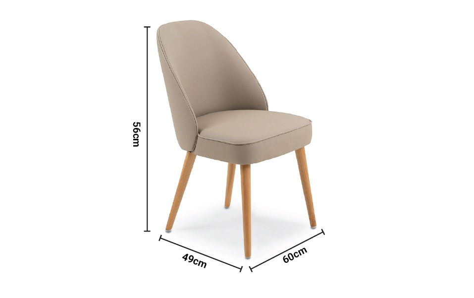 Sara Taupe Dining Chair dimensions
