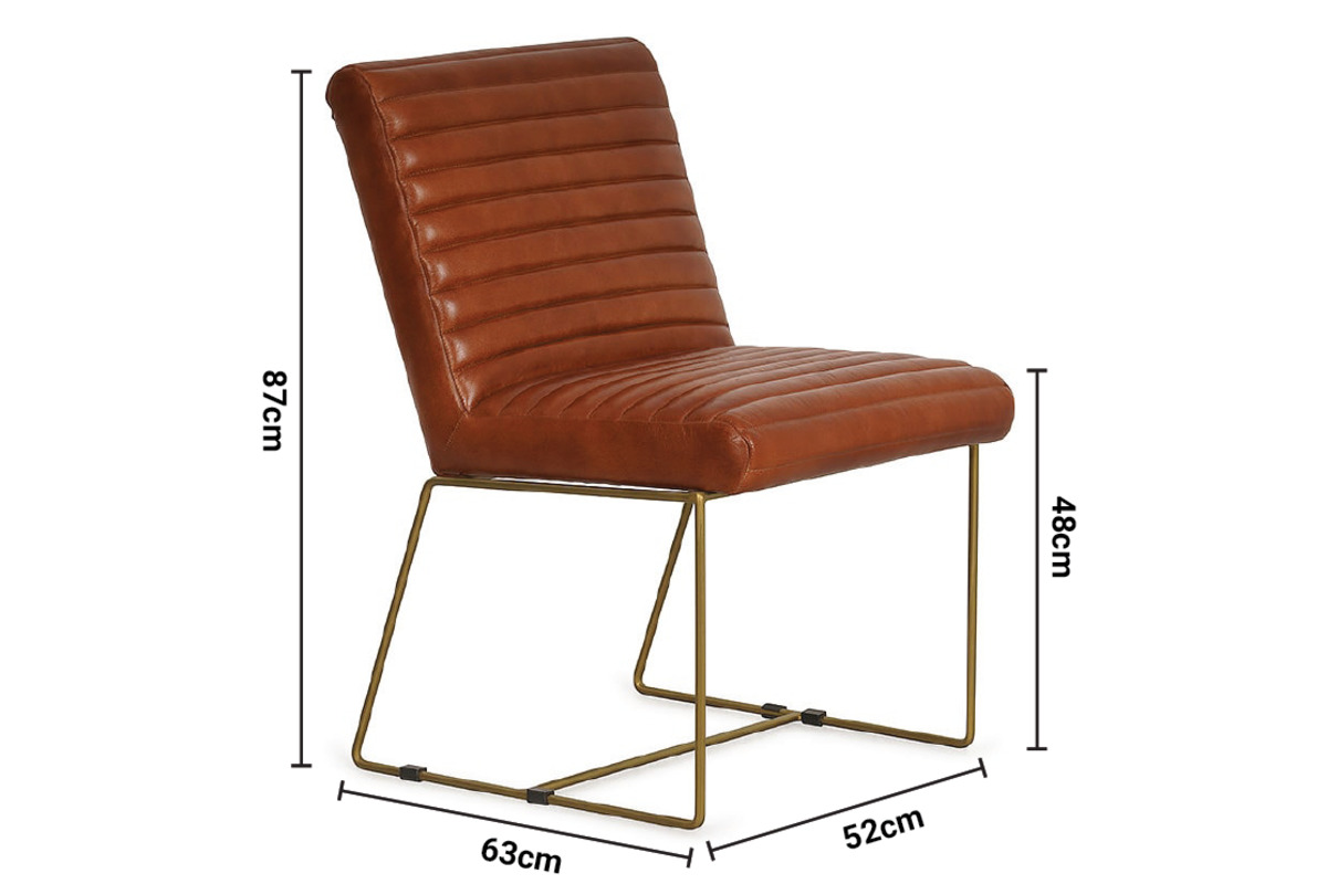 Scholar Brown Leather Lounge Chair dimensions