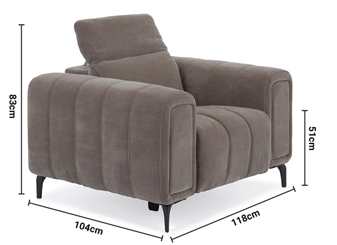 Trip Custom Fabric Armchair dimensions