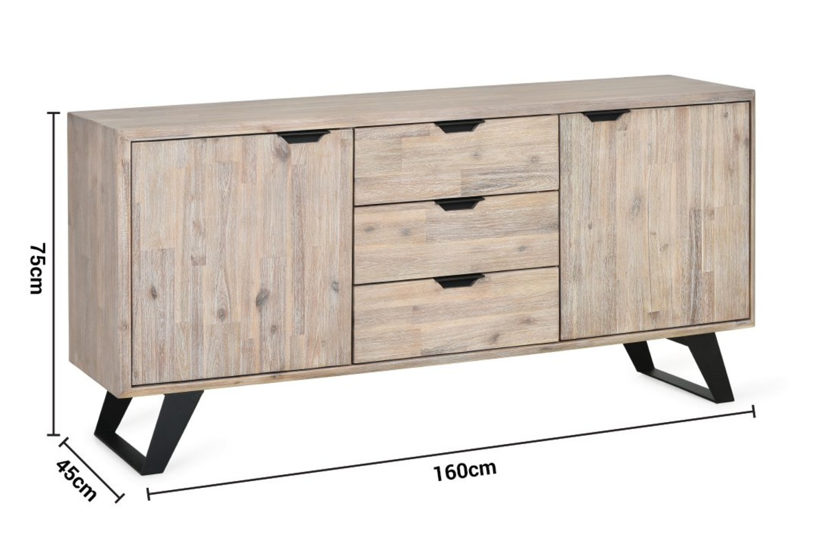 Senzia 2 Door 3 Drawer Sideboard dimensions