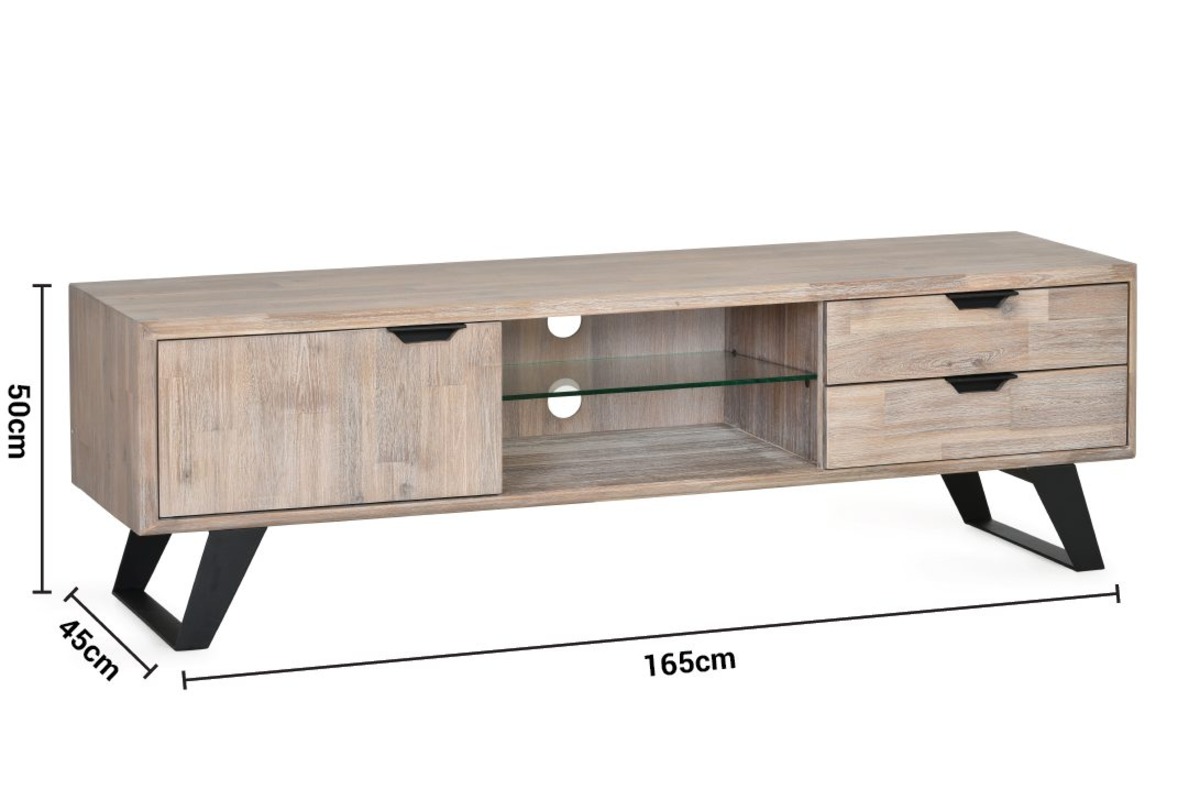 Senzia 2 Drawer 1 Door TV Stand dimensions