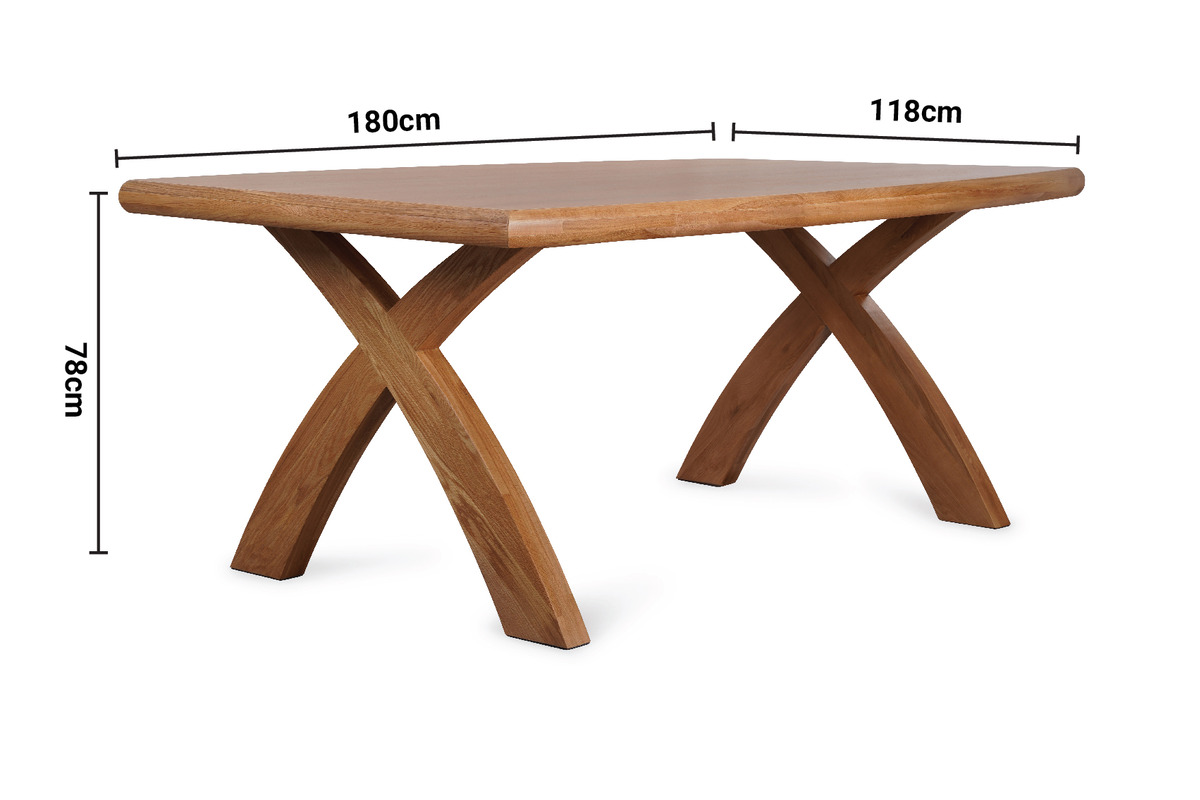 Sevilla Oak Dining Table 1.8m dimensions