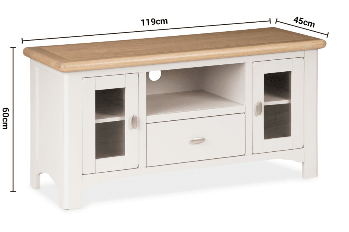 Sherbury Grey Oak 1 Drawer 2 Doors TV Stand dimensions