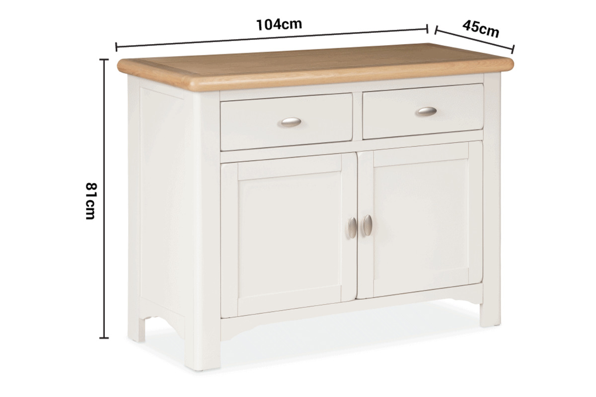 Sherbury Grey Oak 2 Drawers 2 Doors Sideboard dimensions