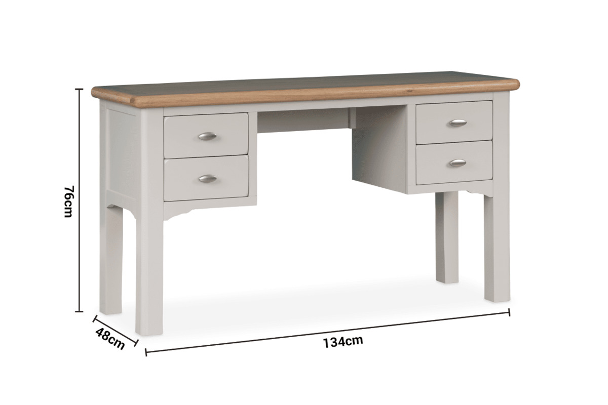 Sherbury Grey Oak 4 Drawers Dressing Table dimensions