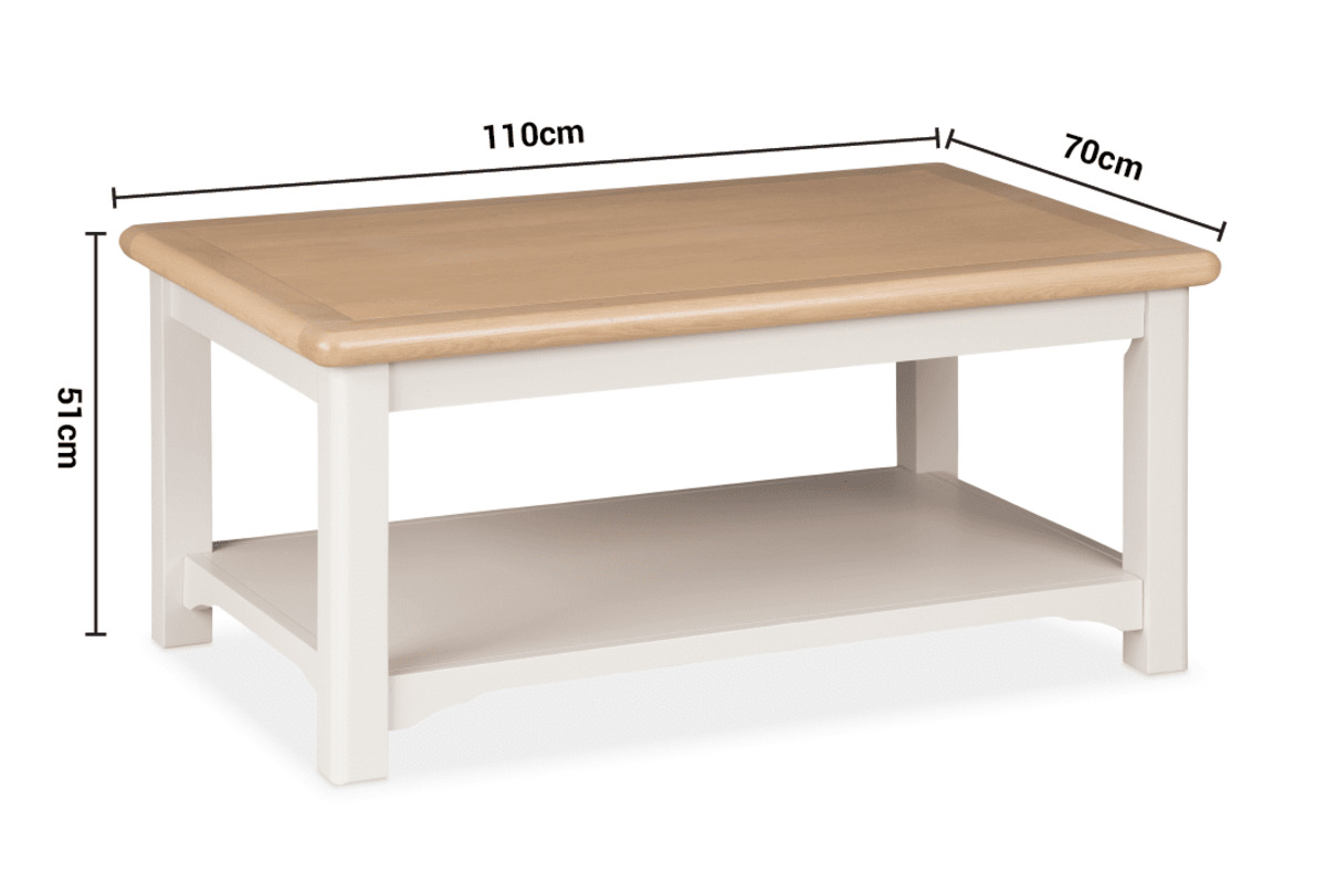 Sherbury Grey Oak Coffee Table dimensions