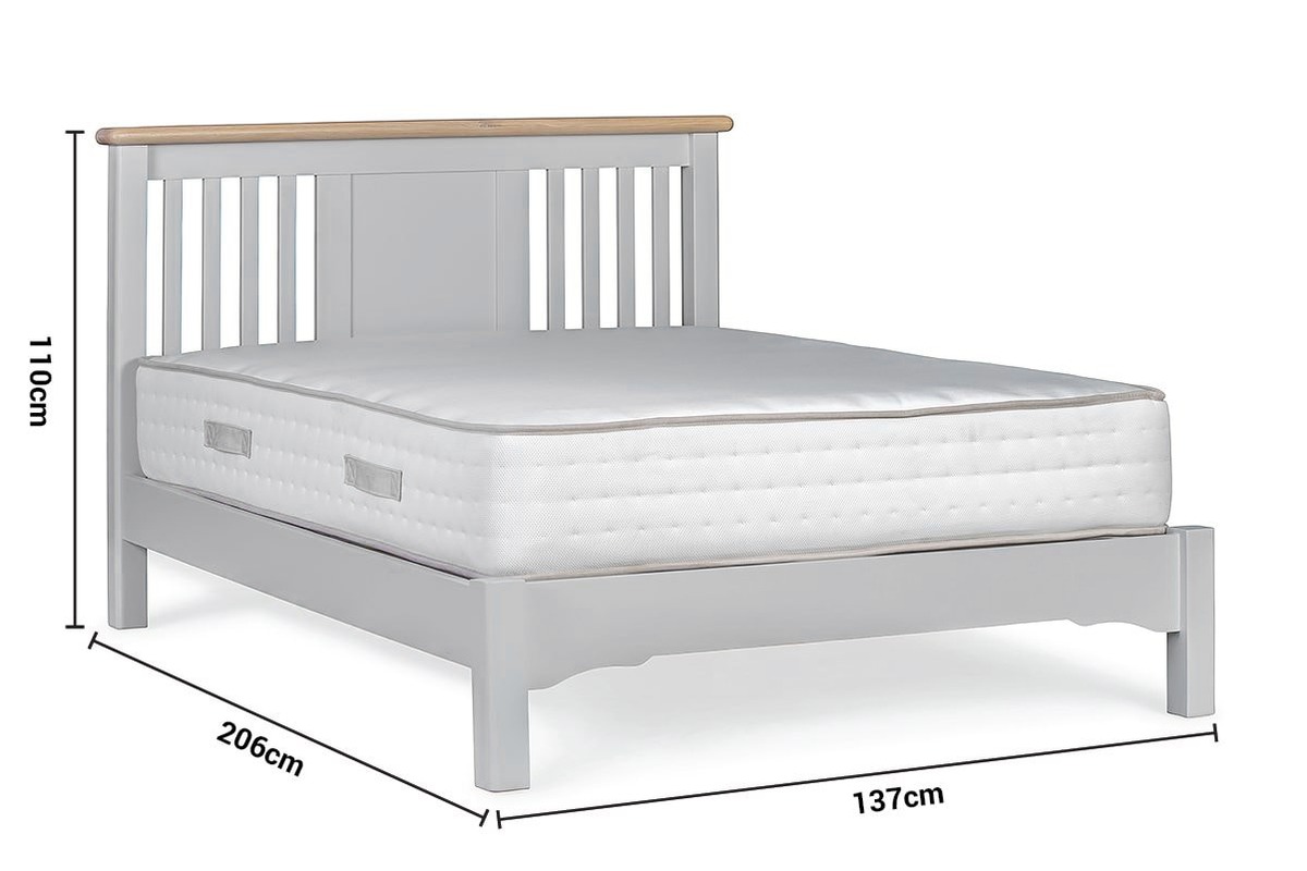 Sherbury Grey Oak Double 4' Bed Frame dimensions