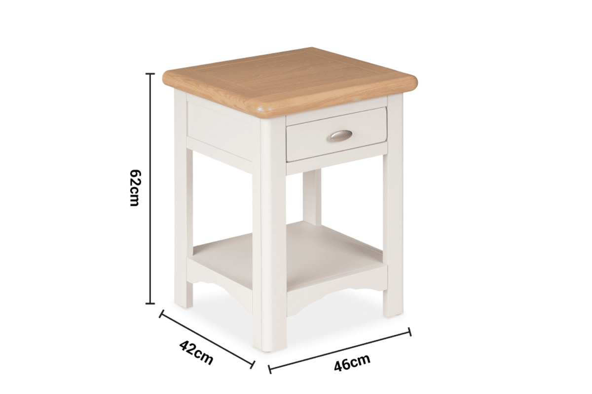 Sherbury Grey Oak Side Table dimensions