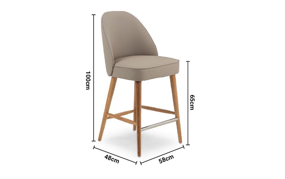 Sara Taupe Bar Stool dimensions
