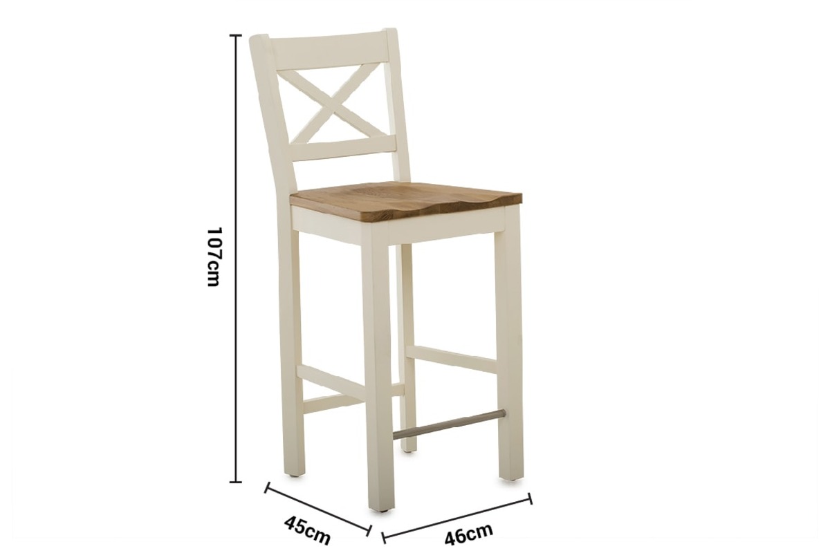 Somerset Cream Oak Bar Stool dimensions