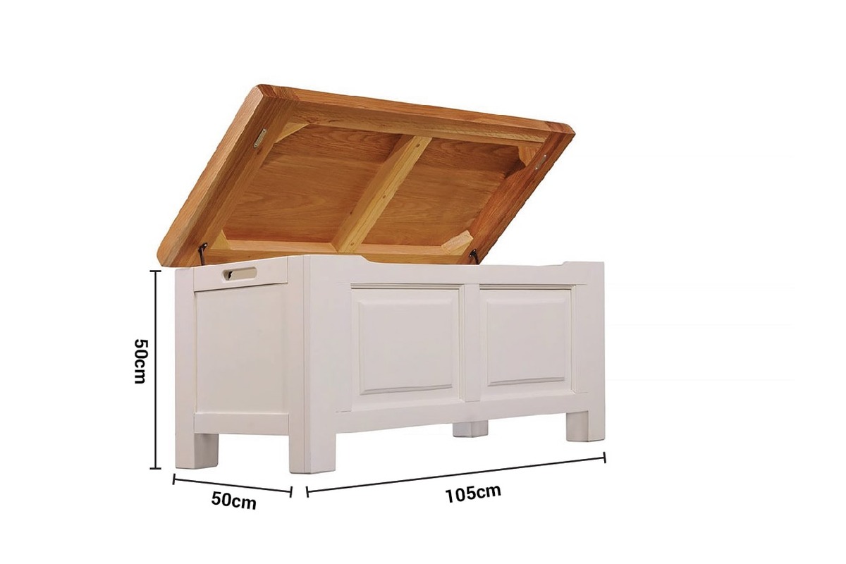 Somerset Cream Oak Blanket Box dimensions