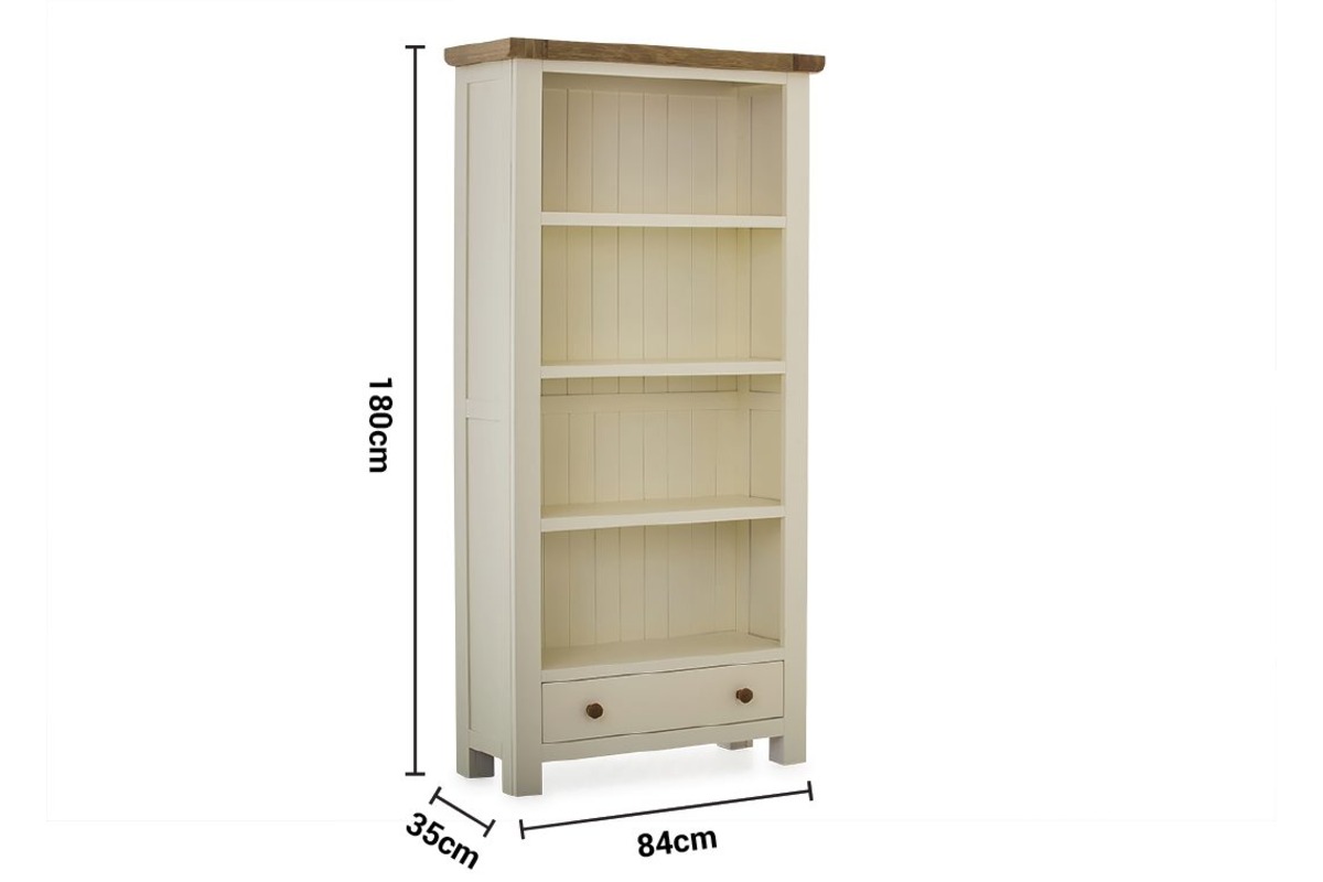Somerset Cream Oak Bookcase dimensions