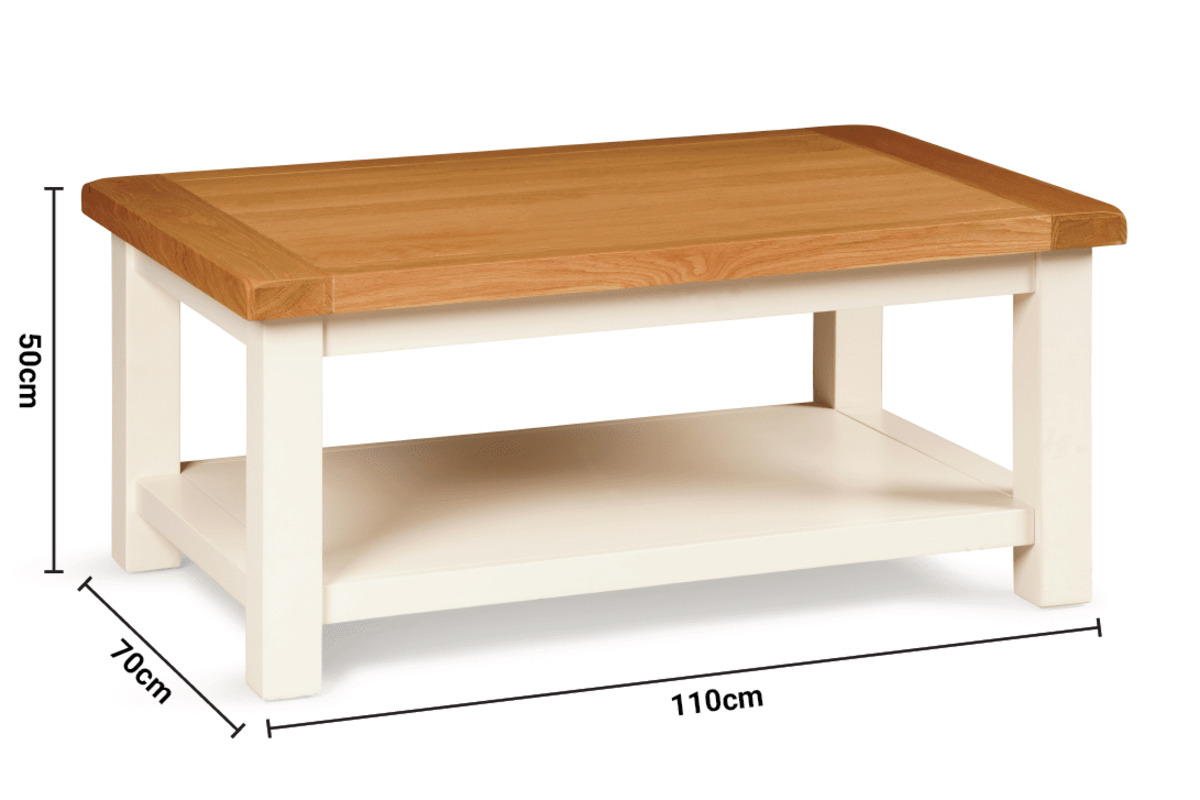 Somerset Cream Oak Coffee Table dimensions