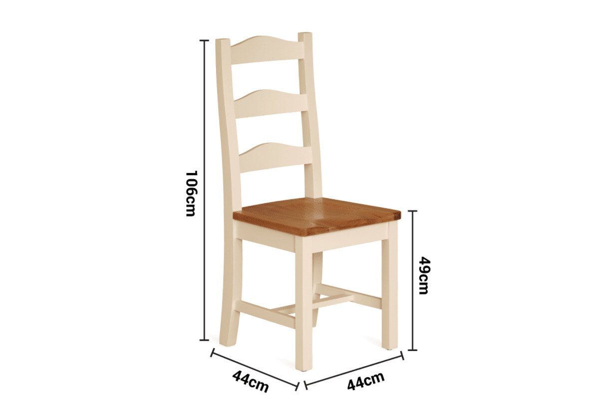Somerset Cream Oak Dining Chair Ladder Back dimensions