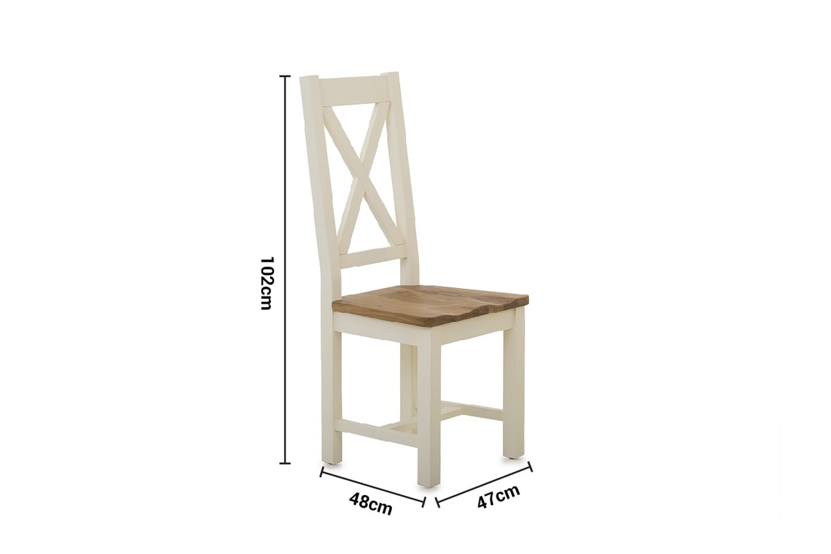 Somerset Cream Oak Dining Chair X Back dimensions