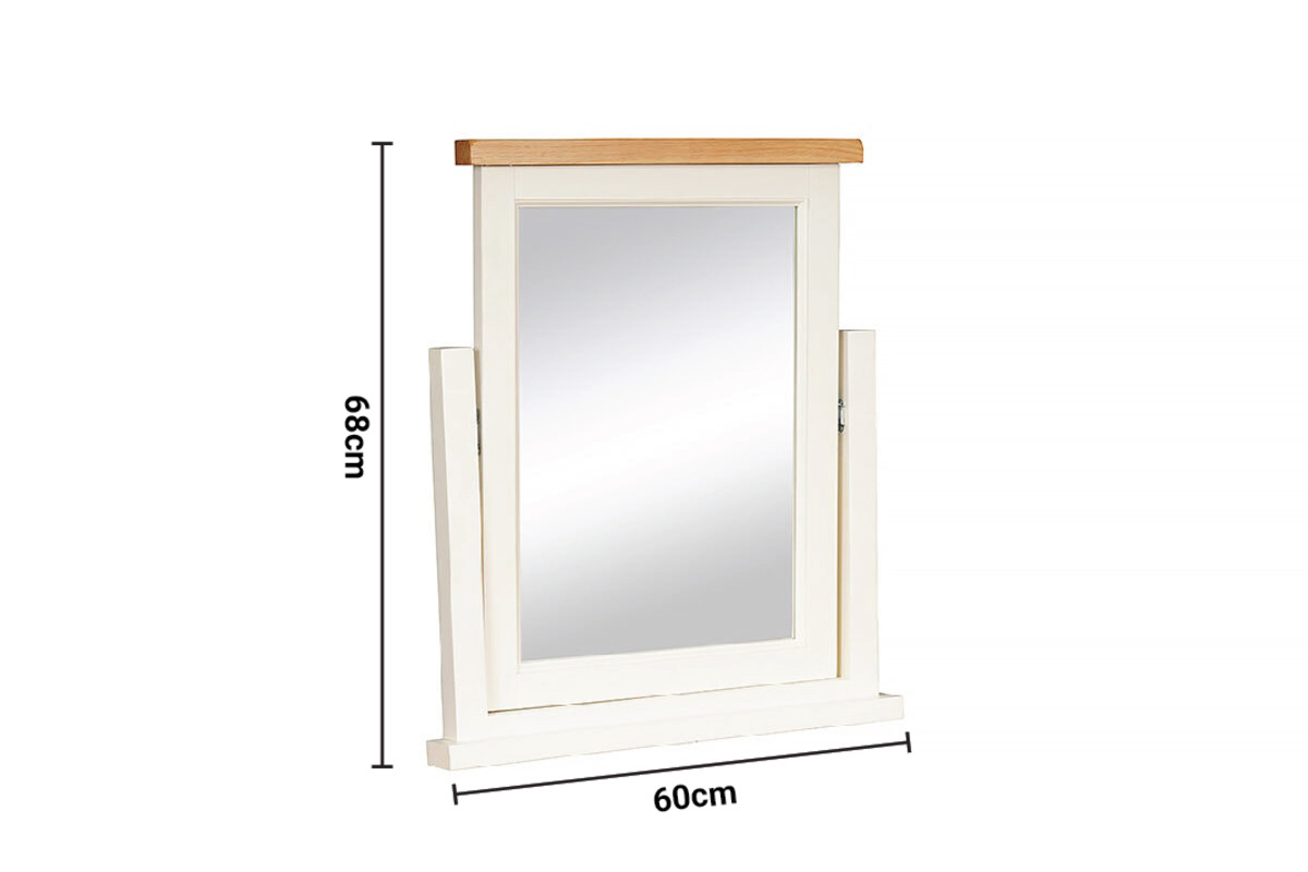 Somerset Cream Oak Dressing Mirror dimensions