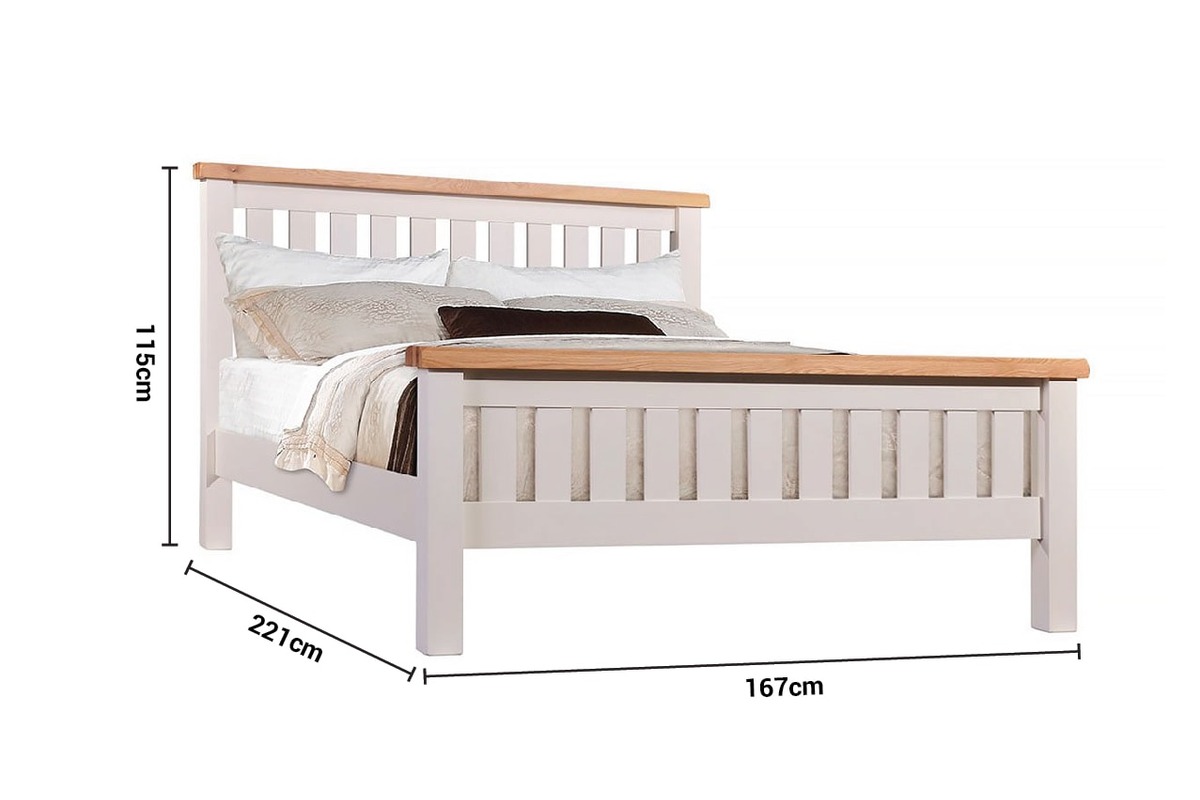Somerset Cream Oak King 5' Bed Frame dimensions