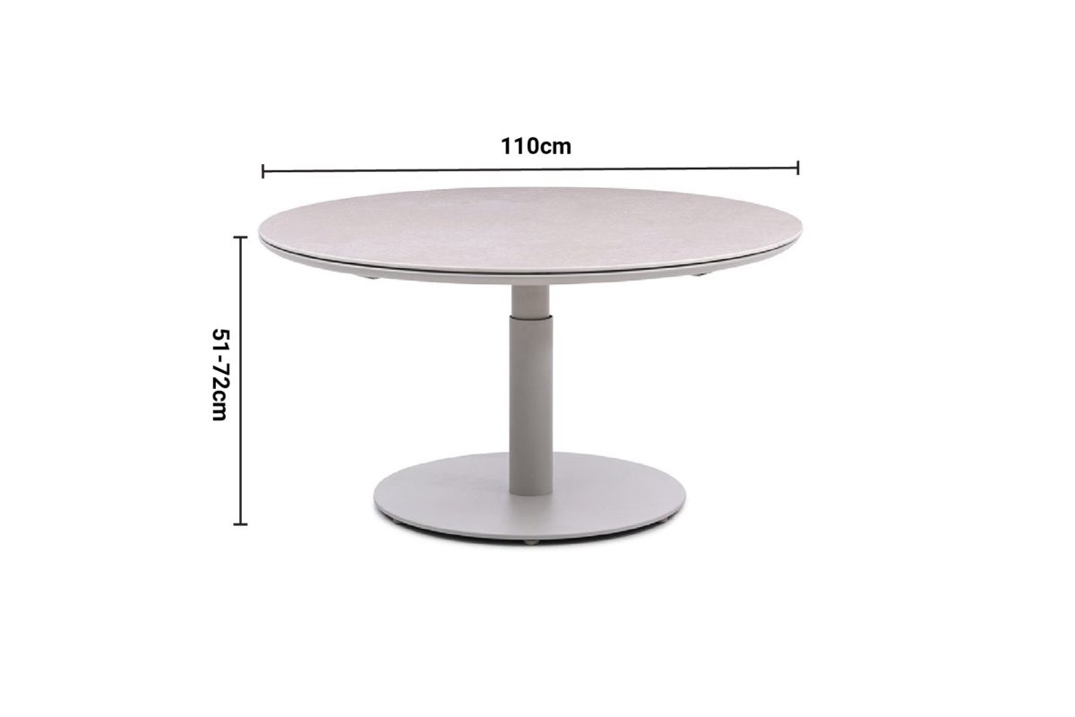 Sorrento Adjustable Coffee Table dimensions