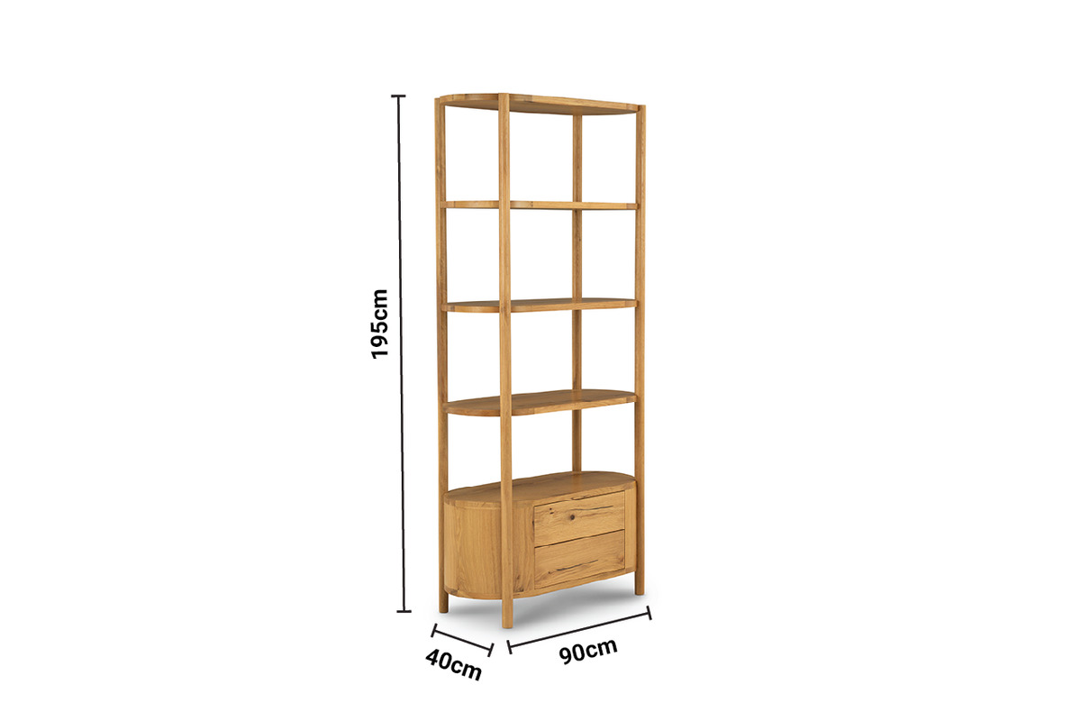 Stannis Oak Bookcase dimensions