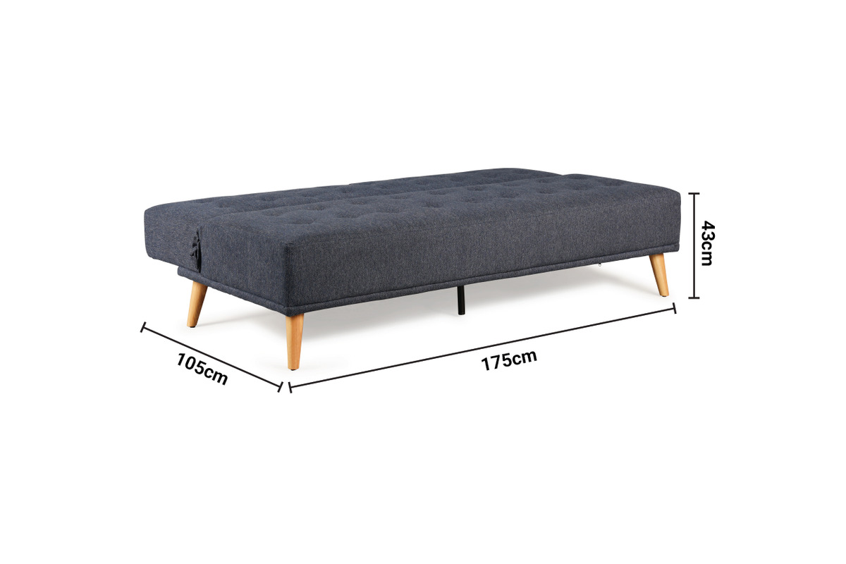 Studio Navy Fabric 3 Seater Sofa Bed dimensions