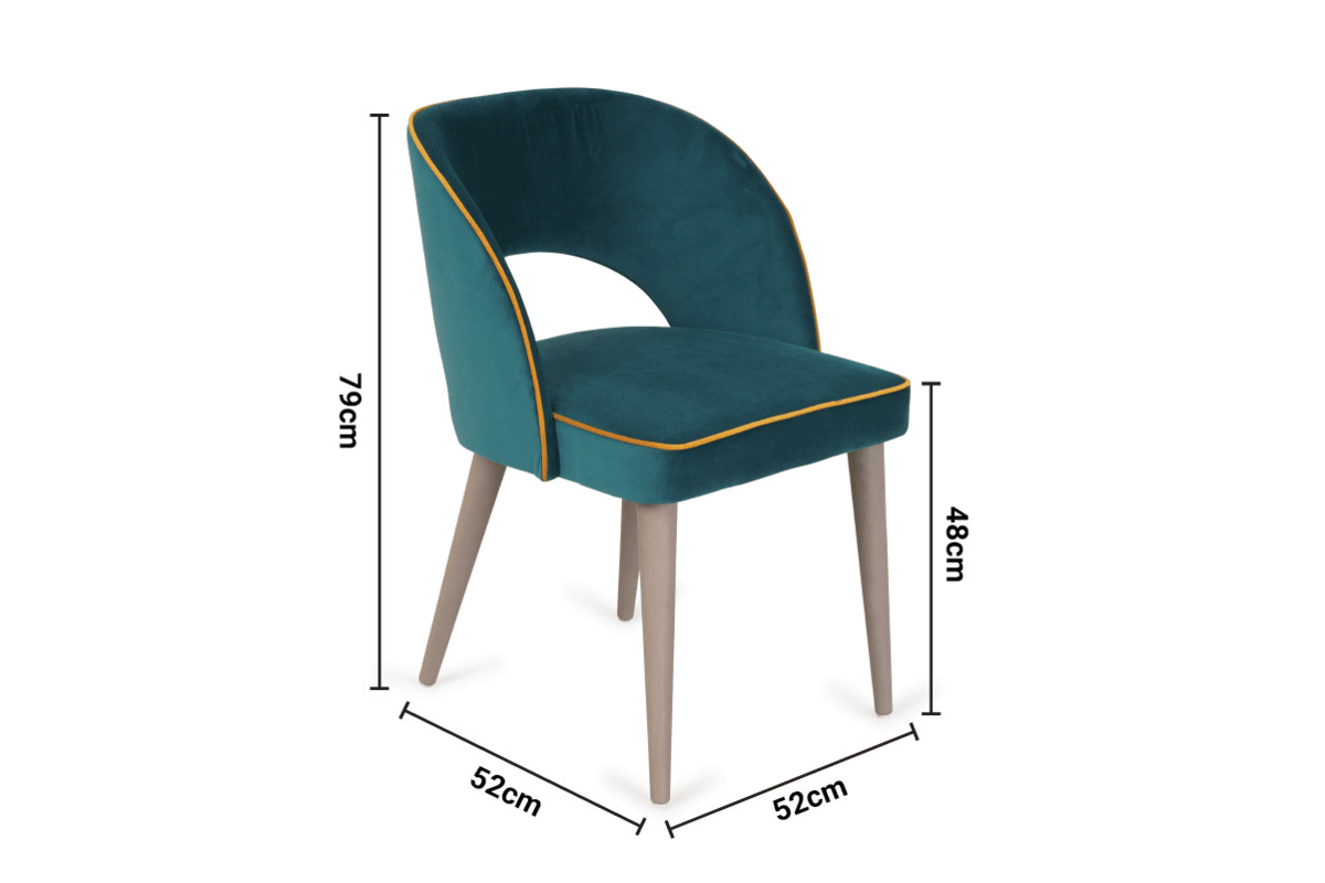 Supra Emerald Velvet Dining Chair dimensions