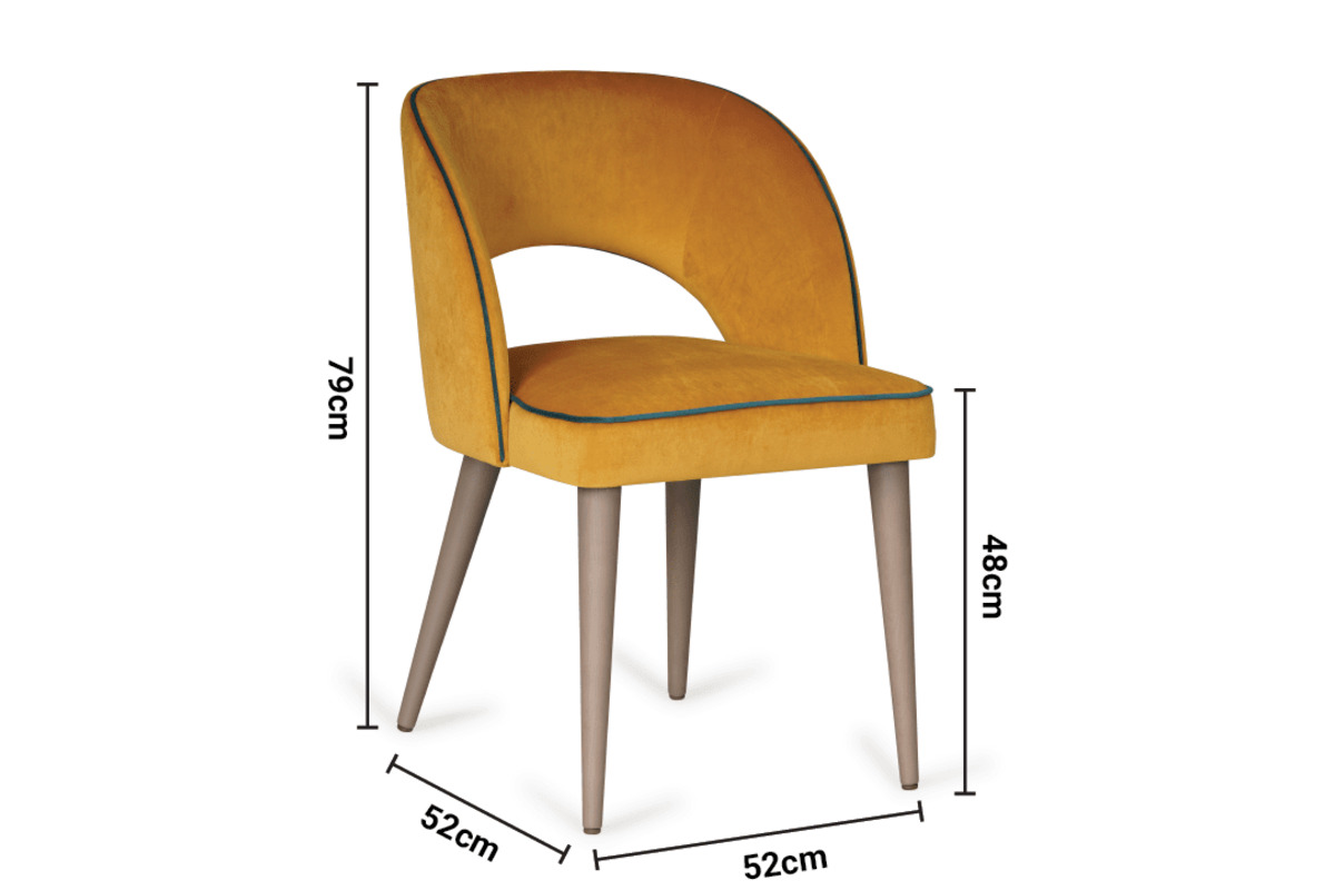 Supra Gold Velvet Dining Chair dimensions
