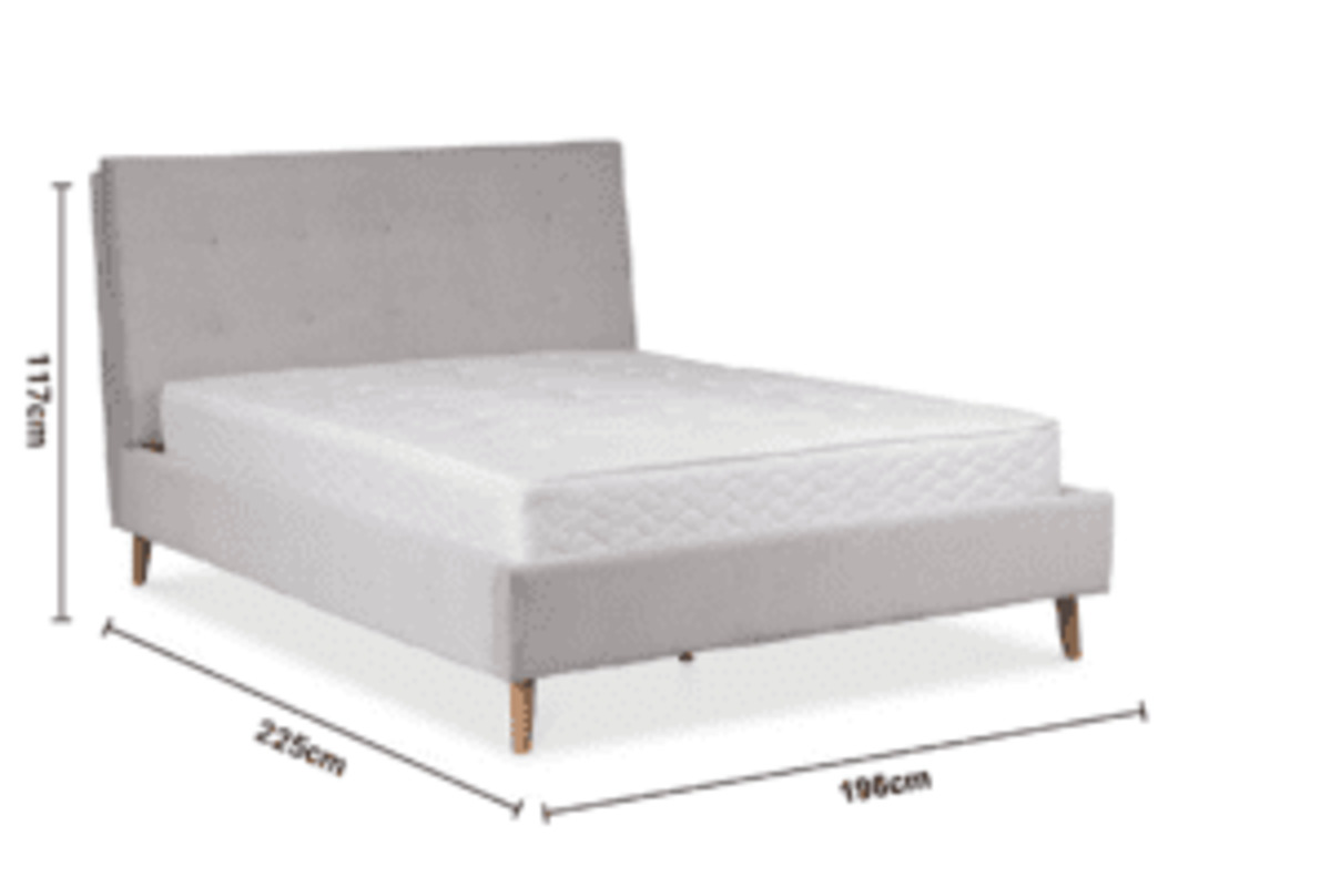 Tahoe Grey Fabric Super King 6' Bed Frame dimensions