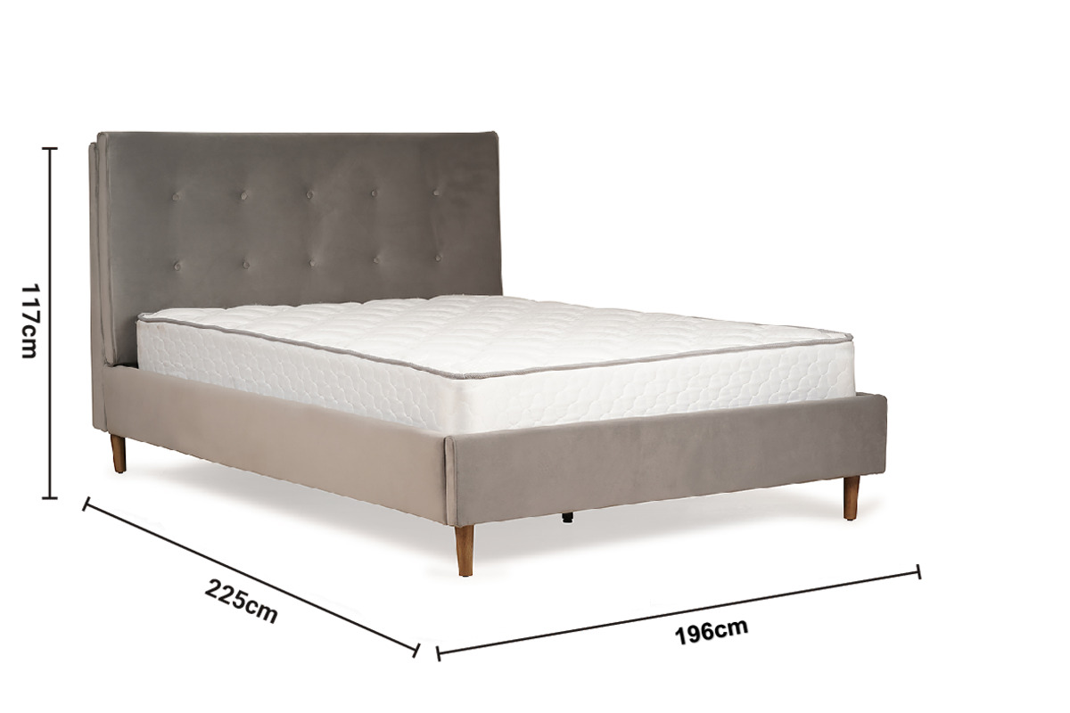 Tahoe Grey Velvet Super King 6' Bed Frame dimensions