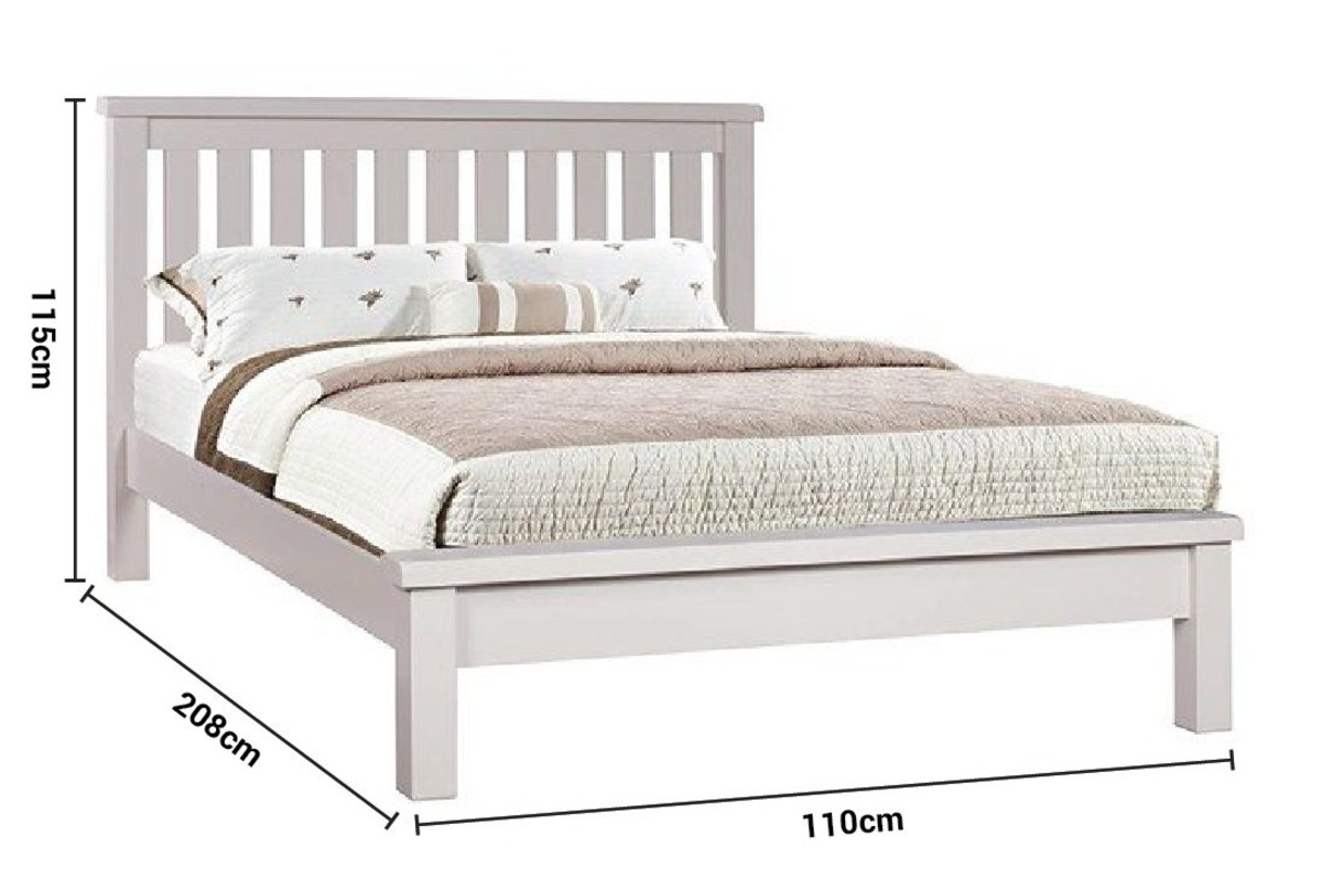Toscana Grey Single 3' Bed Frame dimensions
