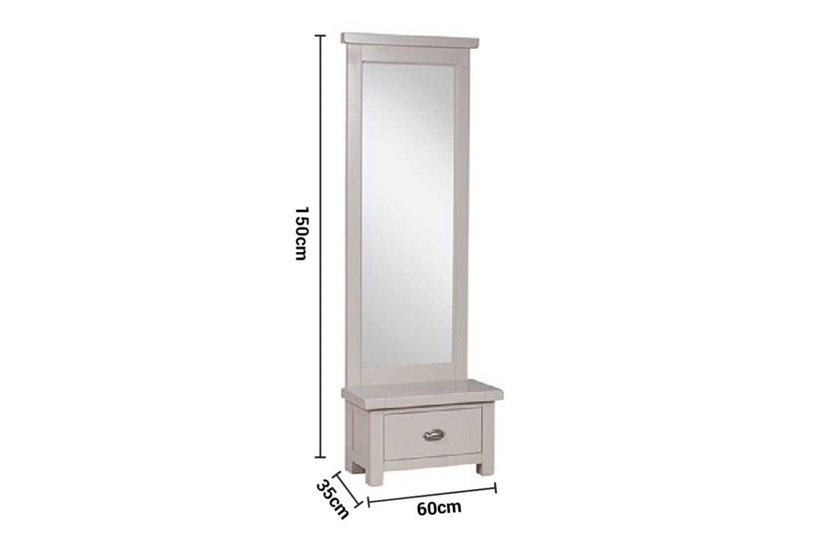 Toscana Grey Standing Mirror dimensions