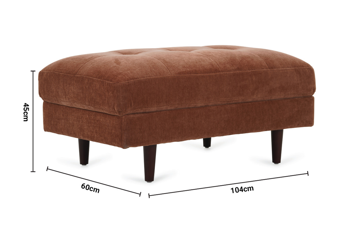 Turner Brown Fabric Footstool dimensions