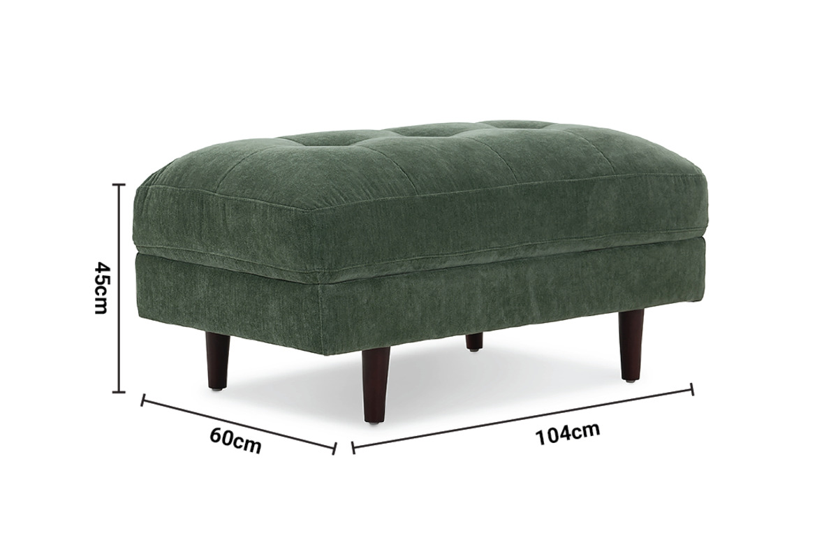 Turner Green Fabric Footstool dimensions