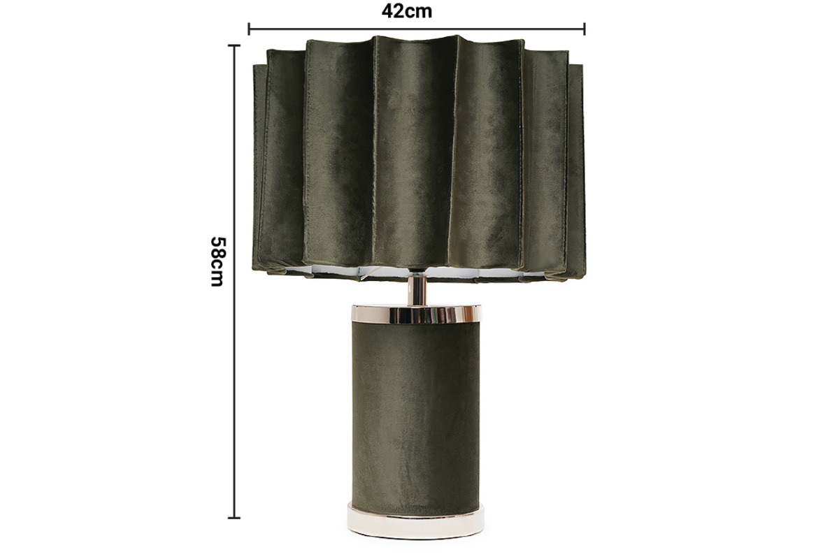 Velvet Concave Shade Table Lamp dimensions