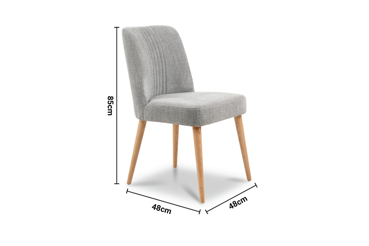 Venice Dark Grey Dining Chair Natural Oak Leg dimensions