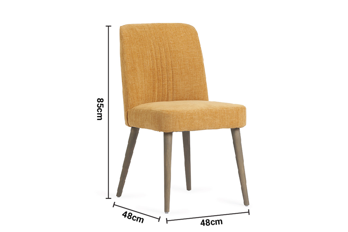 Venice Gold Dining Chair Grey Leg dimensions