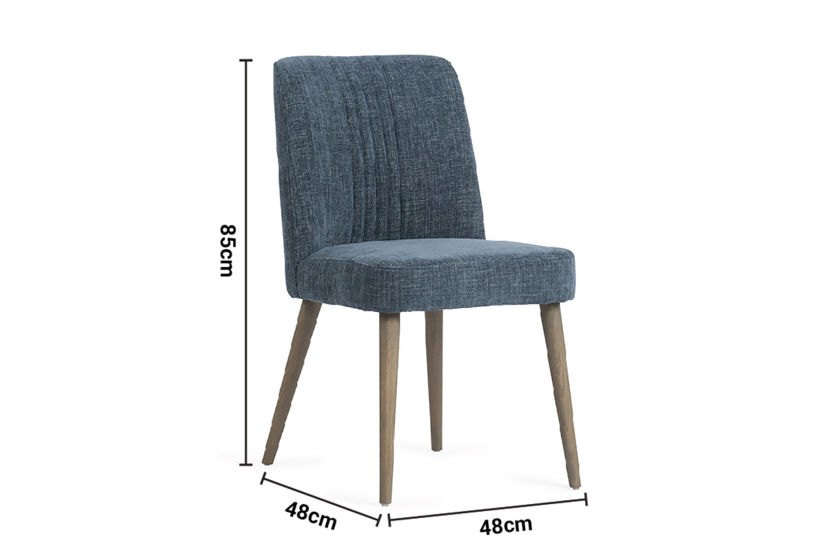 Venice Navy Dining Chair Grey Leg dimensions