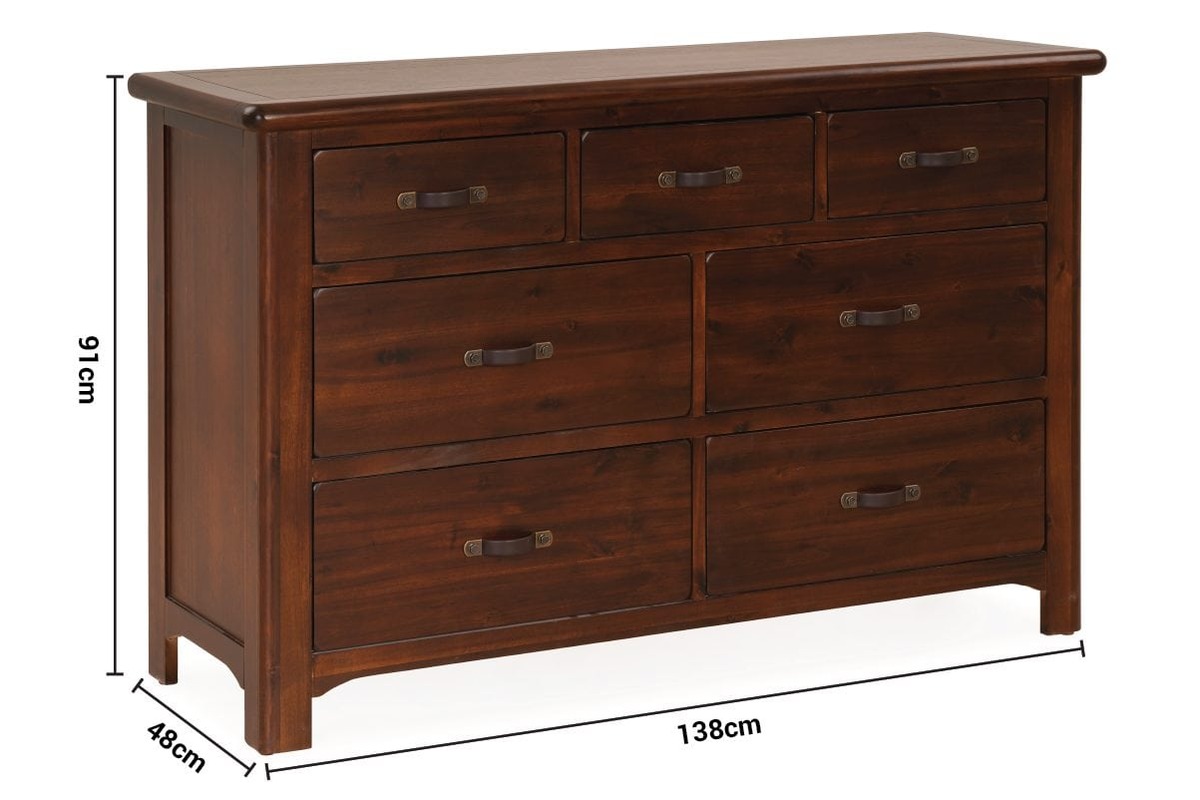 Westport Walnut 7 Drawers Chest dimensions